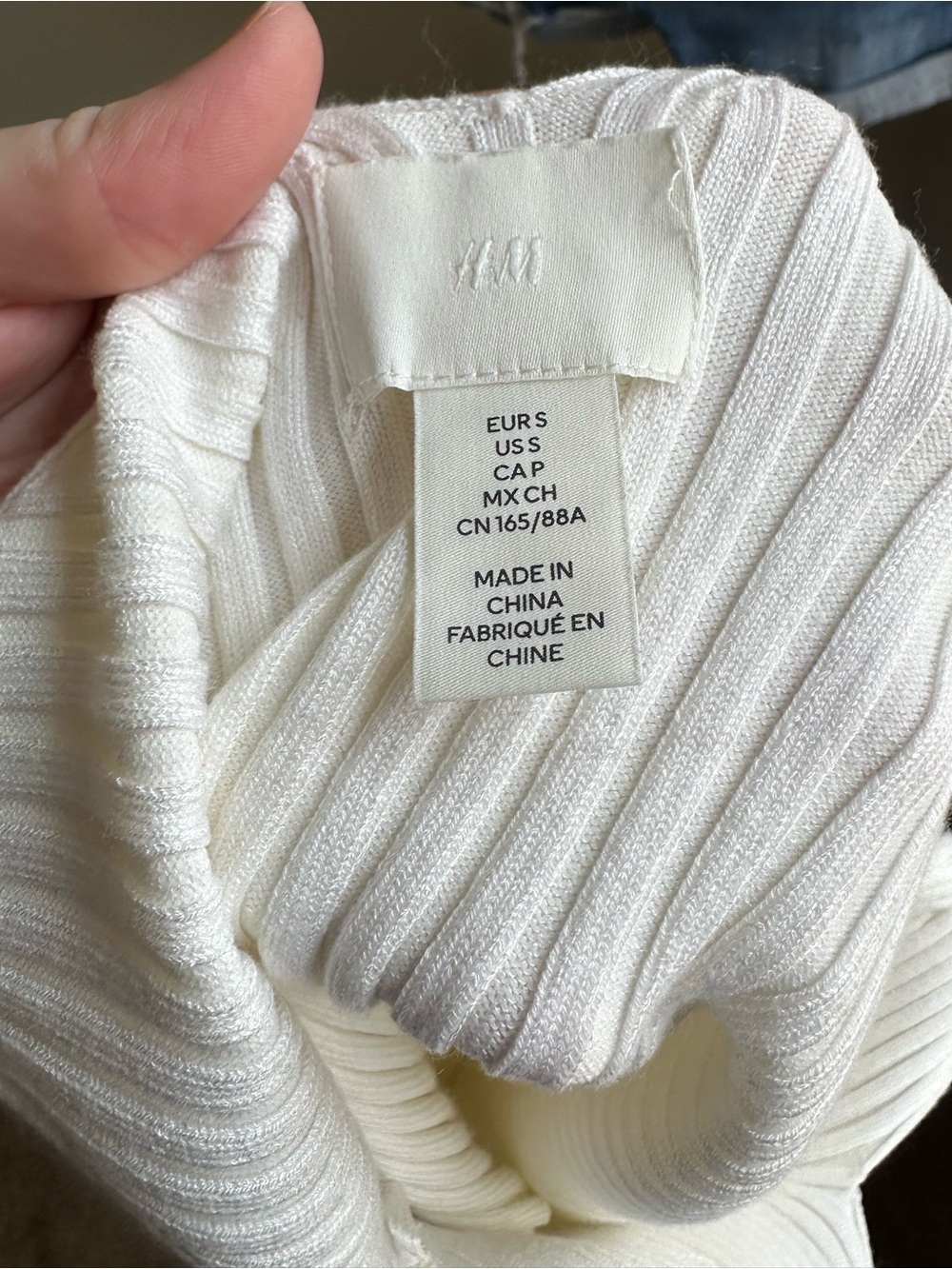 H&M Cream Ribbed Knit Tank Top - Picture 3 of 3